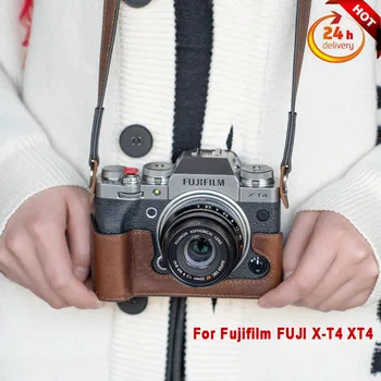 Shelv XT4 brašna PU Kožené Polovicu Tela, Nastavte Kryt Pre Fujifilm FUJI X-T4 XT4 Spodnej Prípade Batéria Otvorenie