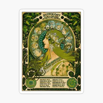 Smaragdovo Zelená Klasická Astrológia Plagát 5 KS Auto Samolepky pre Dekorácie Motocykel Anime Notebook Nálepky Nárazníka Tlač
