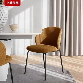 Taliansky minimalistický svetlo luxusné jedálenské stoličky post-moderné handričku, mäkký vak kaviareň reštaurácia voľný čas operadlo stoličky