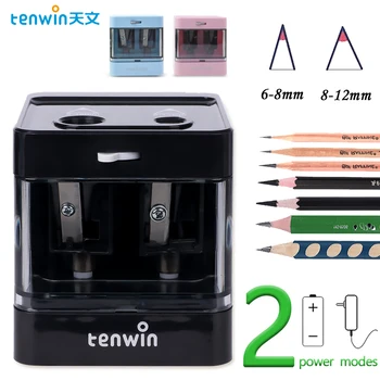 Tenwin Automatické Elektrické strúhadlo mini Usb Dual power Sharpener dodanie Študentov Školy Grafické efekty pre 6-12 mm ceruzka