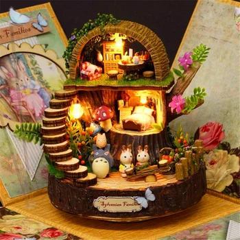 Totoro Music Box HOBBY Ručné Drevený Dom Hrad na Oblohe Valentína Vianočný Darček Deň Detí k Narodeninám
