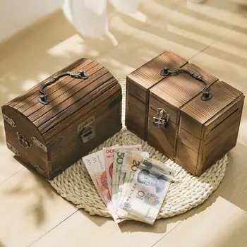 Trezor Pôvodné Prasiatko Pokladnice Box Mince Banka Dospelých Drevo Veľké Veľkosti Tirelire Box