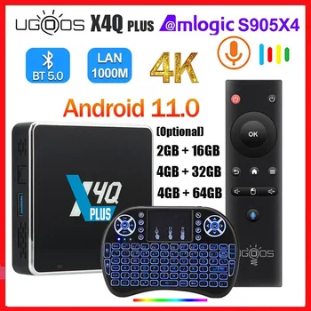 UGOOS X4Q Pro TV Box Android 11 4GB DDR4 64GB X4Q PRO 32GB Amlogic S905X4 WiFi 1000M 4K X4 Kocka 2 GB, 16 GB BT HD Set-Top TVBox