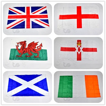 UK 90*150 cm Britské Anglicko, Spojené Kráľovstvo Veľkej Británie Škótsko vlajky Zástavy 3x5 Nohy Visí Národnej vlajky