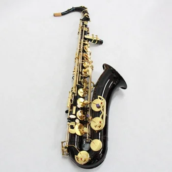 Veľkoobchod Profesionálnej Kvalitné Woodwind Pre Študentov Začiatočníkov Čierne Telo Gold Key Farebné Mosadz Bb Tón Sax Tenor Saxofón