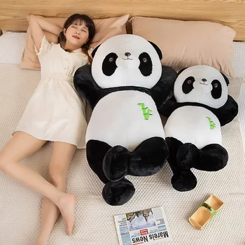 Veľká Veľkosť Roztomilý Leží Panda Plyšový Vankúš Hračka Kawaii Zábavné Vypchaté Zvieratá Pandy Plushies Vankúš Anime Mäkké Deti Hračky HomeDecor