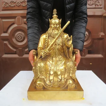 Veľké Tian Shi ZHANG DAOLING boh, BUDHA medi socha Taoizmu Exorcise zlých duchov uctievanie FENG SHUI socha