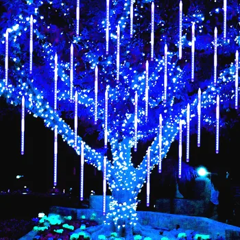 Vianočné Osvetlenie pre Solárne Exteriérový Vodotesný Led meteorický dážď LED Reťazec Svetlo Dovolenku Strom Záhradný Dekoratívny Veniec Lampa Nové