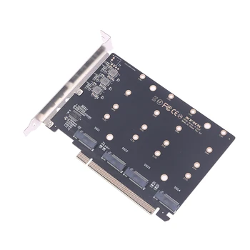 1 Ks NOVÝ 4 Port M. 2 NVMe SSD Do PCIE X16M Tlačidlo Pevný Disk Converter Reader Rozširujúca Karta, 4 X 32Gbps prenosová Rýchlosť (PH44)