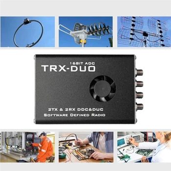 1 KS TRX-DUO Dual Channel SDR Rádio Prijímač, Vysielač Black PCB+Kov 16 Bit Prijímač A 14 Bit Vysielač SDR Rádio Softvér