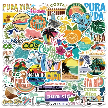 10/50Pcs Costa Rica Nálepky Zábavné Graffiti Obtlačky Pre Notebook Batožiny, Chladnička, Telefón Zápisník Gitara Nálepky Deti Hračky Hračky