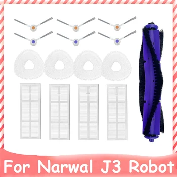 15Pcs Náhradné Príslušenstvo Držiak Pre NARWAL J3 Robot Vysávač Umývateľný HEPA Filter Hlavné Bočné Kefa Mop Handričkou
