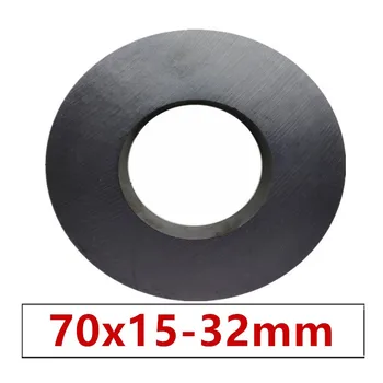 1pcs/veľa Krúžok Feritových Magnetov 70x15 mm Otvorom 32mm permanentným magnetom 70 mm x 15mm, Čierny Okrúhly Reproduktorový keramický magnet 70*15 70-32x15mm