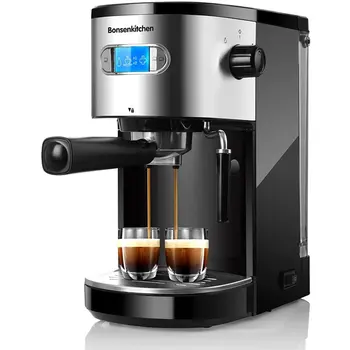 20 Bar Espresso kávovar s Penenie Mlieka Frother, Čierna CM8007