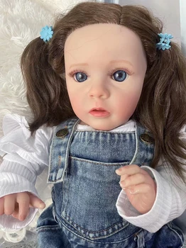 24 inch Missy už hotové ručne reborn bábiky mäkkú tkaninu telo Skutočný Dotyk 3D Pokožky Korene vlasov Umenie Bábika