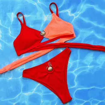 2ks/Set Split Bikini Krásne Drôt Zdarma Späť Krajky-up plážové oblečenie plavky Plávanie Kostýmy