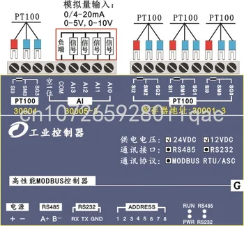 4-kanálový PT100 teplota nadobudnutie modul RTD nadobudnutie modul modbus protokol, štandard RS485232