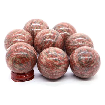 40 mm Prírodné Červené Sezamový Kamenné Gule Kremeň Magic Ball Liečenie Reiki Rock Drahokam Zberateľstvo So stojanom Izba Dekor