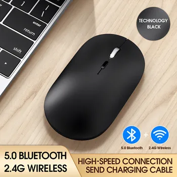 5.0 Bluetooth Myš Pre Apple MacBook Air 13 Pro mac book Notebook 2.4 G Wireless Mouse Nabíjateľná Stlmiť Práce a Hernej Myši