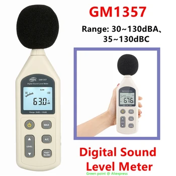 5 KS GM1357 Digitálny Zvuk Úrovni Meter Vysoká Presnosť Rýchlo A Pomaly Režimy Ručné Hluku Tester Pre Hluk Merací Prístroj