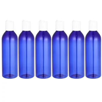 6 Pack 8 oz Squeeze Fliaš Prázdnych Fliaš s Spp Jasné Fľašiach s Stlačte Cap Šampón, pleťové Vody, Krémy, Modrá