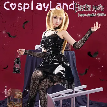 Anime Cosplay Death Note Míša Amane Cosplay Kostým Míša Cosplay Parochňu Žien Čiernej Čipky Sexy Šaty Halloween Party Šaty