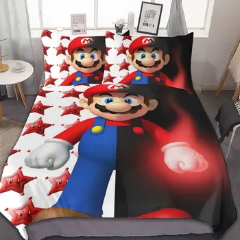 Anime TAKARA TOMY Super Mario posteľná bielizeň Set Prikrývka Perinu Cumlík Vankúš Obliečky Deti, Dieťa, Chlapec, Postele, Spálne, Nastaviť