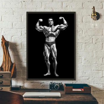 Arnold Schwarzenegger Double Biceps Predstavujú Klasické Fotografovanie Plagát Chlapci Muž Izba Telocvični Wall Art Vytlačí Plátno Na Maľovanie, Dekorácie