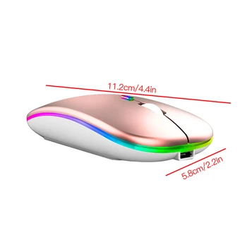 Bezdrôtová Nabíjateľná Počítačovej Myši Tichý Kovové Koliesko Myši, PC, Notebook, Príslušenstvo