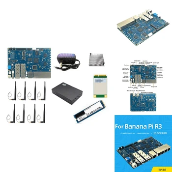 BMDT-Pre Banán PI BPI-R3 MT7986 2G+8G EMMC Vývoj Doska S 256G SSD+4G Modul+Puzdro+8Xantennas+Chladič+Energie
