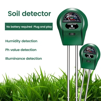 Digitálny 3 V 1 Pôdne PH Meter Vlhkosti Monitor Slnečného svetla Tester pre Záhradné Rastliny, Trávnik, Kvetinové záhony Farmy Plug-and-Play, Bez Batérie