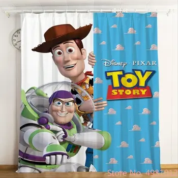 Disney Toy Story Zatmenie Opony 84 Cm Dlhé Krásne Izba Dekor Jednoduché Nastavenie Upwhite Okno Závesy pre Spálne Obývacia Izba