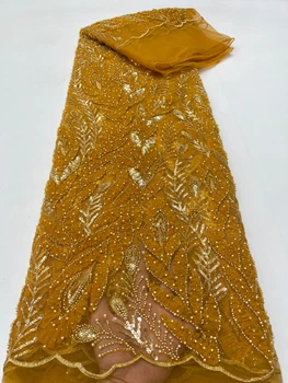 Elegantné Afriky Korálkové Čipky Textílie Luxusné Nigérijský Flitrami Francúzsky Výšivky, Čipky A Tylu Textílie Couture Materiel Dubaj Svadbu
