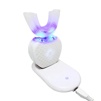 Elektrická zubná Kefka Automatické Sonic U Typu 360 Stupňov, 4 Režimy Kefa USB Magnetické plnenie na Bielenie zubov Modré Svetlo