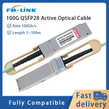 FB-LINK 100G AOC QSFP28 na QSFP28 optického Kábla OM3 Aktívne Optický Kábel LSZH kompatibilná s NVIDIA、Mellanox、 borievky atď.