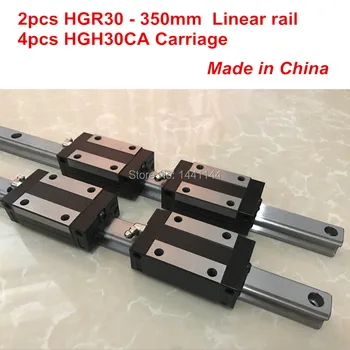 HGR30 lineárne sprievodca: 2 ks HGR30 - 350 mm + 4pcs HGH30CA lineárne blok prepravu CNC časti