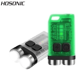 HOSONIC E3 LED Keychain Prenosné EDC Svietidlo Pracovné Svetlo Typ-C Nabíjateľná Mini Baterka s Magnetom UV Camping Vreckové Svietidlo