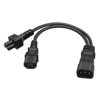 IEC C14 Muž Plug Predĺženie Napájacieho Kábla 3Pin Konektor IEC320-C14 do IEC320-C13+C5 Converter Adaptér Kábel Kábel 87HC