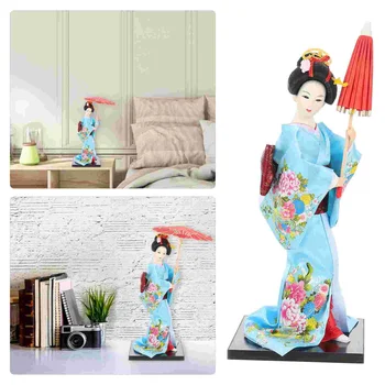 Japonské Ručné Bábiky Stola Geisha Ornament Ľudových Remesiel Jemné Kimono Štýle Ploche Ozdobu