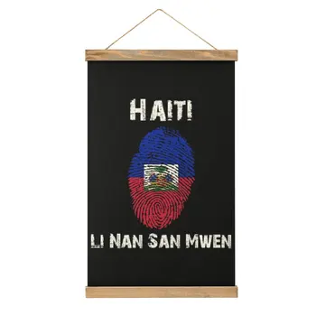 Jedinečný Haiti Li Nan San Mwen Odtlačkov Prstov S Haitskej Vlajky, Plátno Visí Obraz Obraz Visí Podivínský Bar 
 Kresliť Style Decor