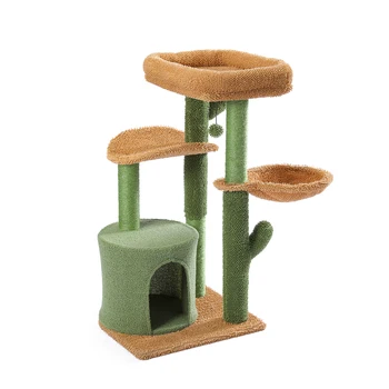 Kaktus Mačka, Strom Cat Tower s Sisal Poškriabaniu Post Rada pre Vnútorné Mačky Cat Byt Kitty Hrať Dom s Ostriež Kôš na Hračky