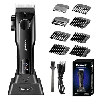Kemei KM-5802 hair clipper hlavu olej, elektrický sušič clipper stroj nožnice ocele cutter head elektrické bezdrôtové nabíjanie