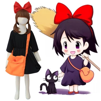 Kiki je dodacej Služby, Kostým Pre Dievčatá, Lolita Šaty Anime Cosplay pokrývku hlavy Žena Deti