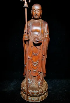 Krušpán Vyrezávané Ksitigarbha Bódhisattva Socha Ornament Domáce Dekorácie Príslušenstvo Pre Obývacia Izba Miniatúrne Dekorácie Remeslá