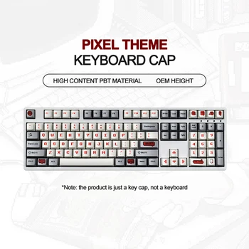 Mechanické Klávesnice Keycaps Pixel Tému Sivá Biela Farba 108 Kľúče PBT Sublimačná OEM Výška PC Hry GK61 Anne Pro 2