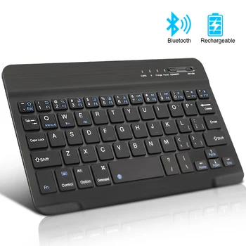 Mini Bezdrôtová Klávesnica Bluetooth Klávesnica Pre ipad Telefón, Tablet ruskej Spainish Nabíjateľná klávesnica Pre Android, ios, Windows