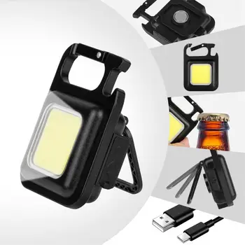Mini Prenosné Vreckové USB Nabíjateľná Baterka COB LED Pracovné Svetlo Keychains Pre Vonkajšie Núdzové Camping Vývrtka Rybolov