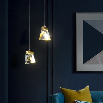Moderné LED Crystal Stropný Luster Spálňa Posteli Duplex Budovy spoločnosti Villa Loft Kuchyňa Domova Visí Lampa Zlatá