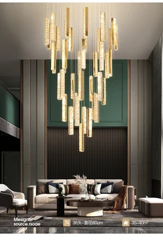Moderné Luxusné LED Crystal Točité Schodisko, Luster Nordic Duplex Villa Reštaurácia Luster Tvorivé Visí DecorativeLamps