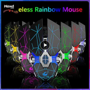 Nabíjanie Myši Wireless Mouse Vodou chladený Svetelný 6-farebné Svetlo Dýchania Hry Myš Stlmiť Myší Mechanické Myš